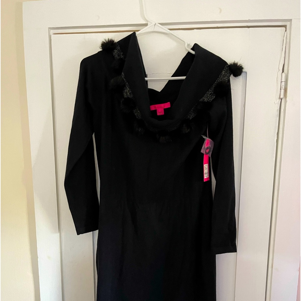 Lilly Pulitzer black knit party dress size L-NWT!!